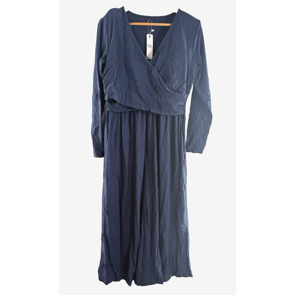 Ouges Women's Navyblue Long Sleeve V-Neck Wrap Wa… - image 1